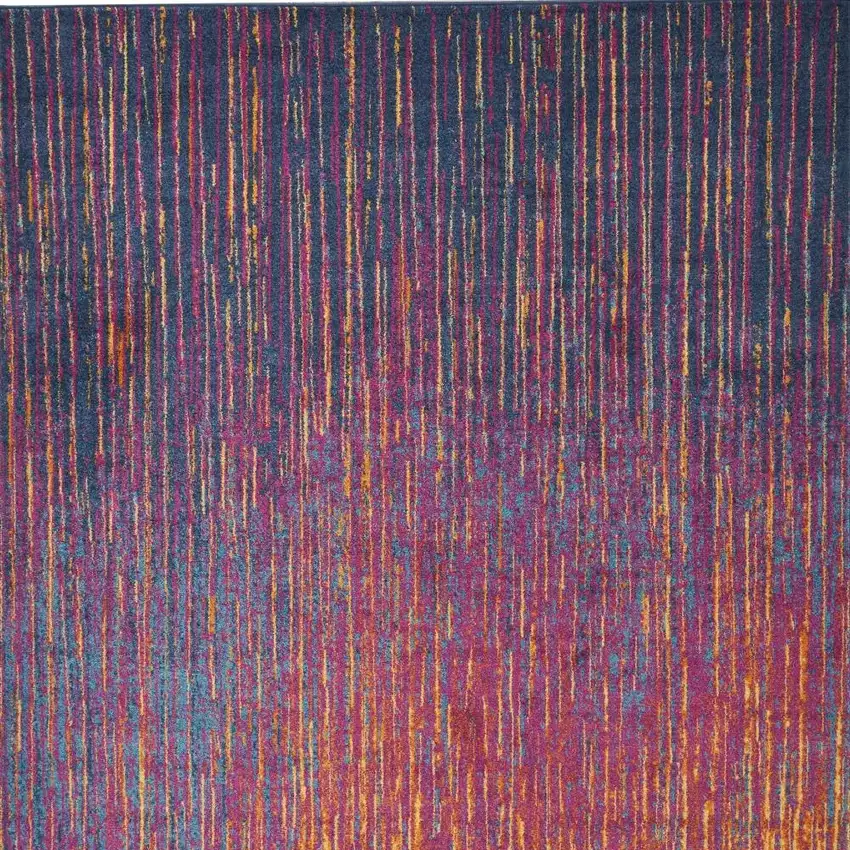 Blue And Orange Abstract Area Rug Photo 6