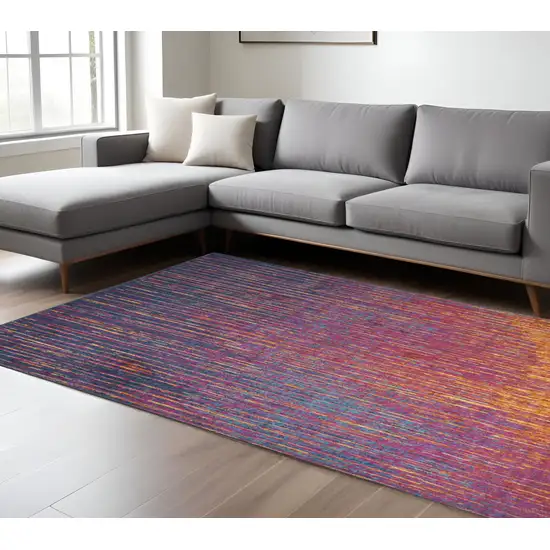 Blue And Orange Abstract Area Rug Photo 1