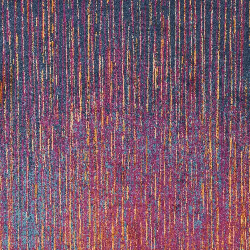 Blue And Orange Abstract Area Rug Photo 8