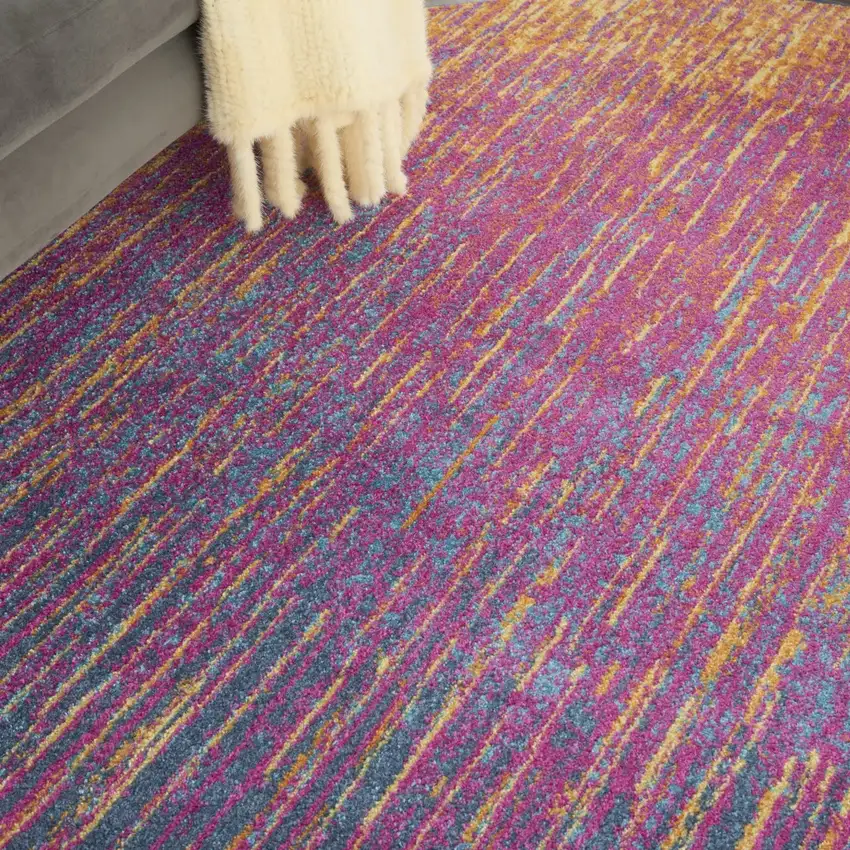 Rainbow  Abstract Striations Area Rug Photo 6