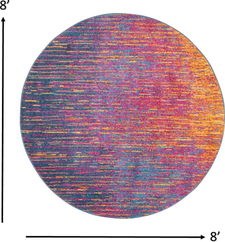 Rainbow  Abstract Striations Area Rug Photo 3