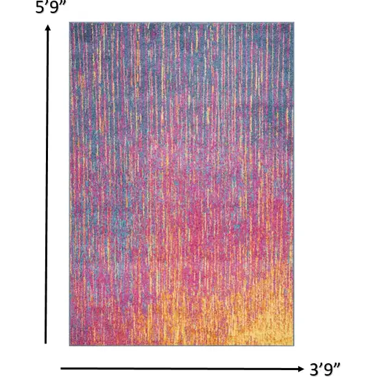Rainbow Abstract Striations Area Rug Photo 2