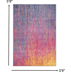 Photo of Rainbow Abstract Striations Area Rug