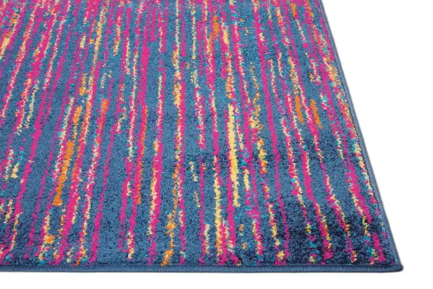 Rainbow Abstract Striations Area Rug Photo 8