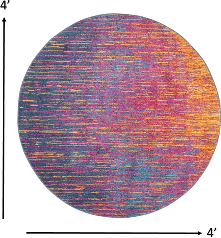 Rainbow Abstract Striations Area Rug Photo 3