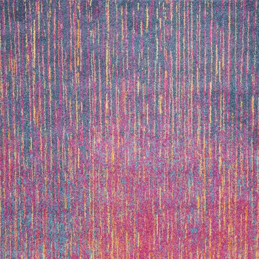 Blue And Orange Abstract Area Rug Photo 3