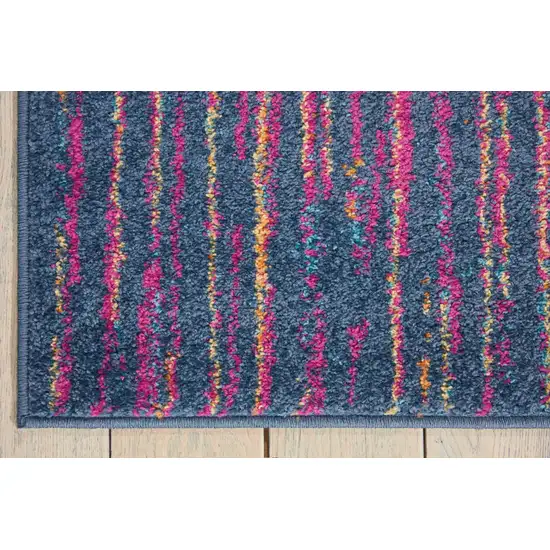 Blue And Orange Abstract Area Rug Photo 9