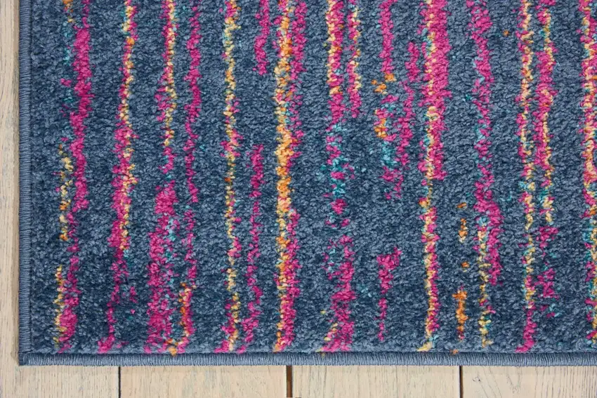 Blue And Orange Abstract Area Rug Photo 9