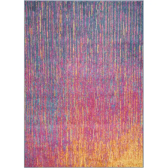 Blue And Orange Abstract Area Rug Photo 4