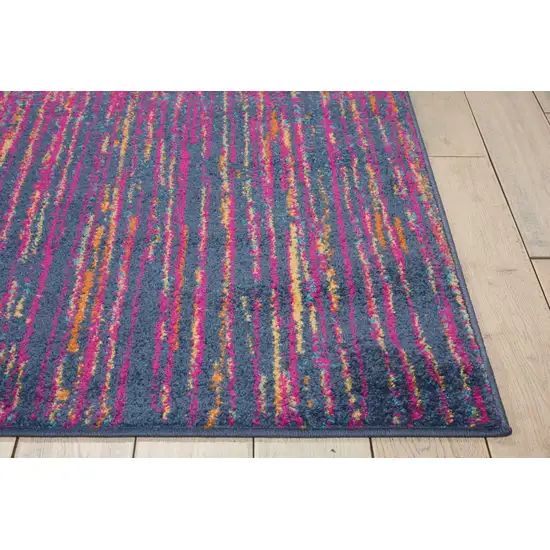 Blue And Orange Abstract Area Rug Photo 8