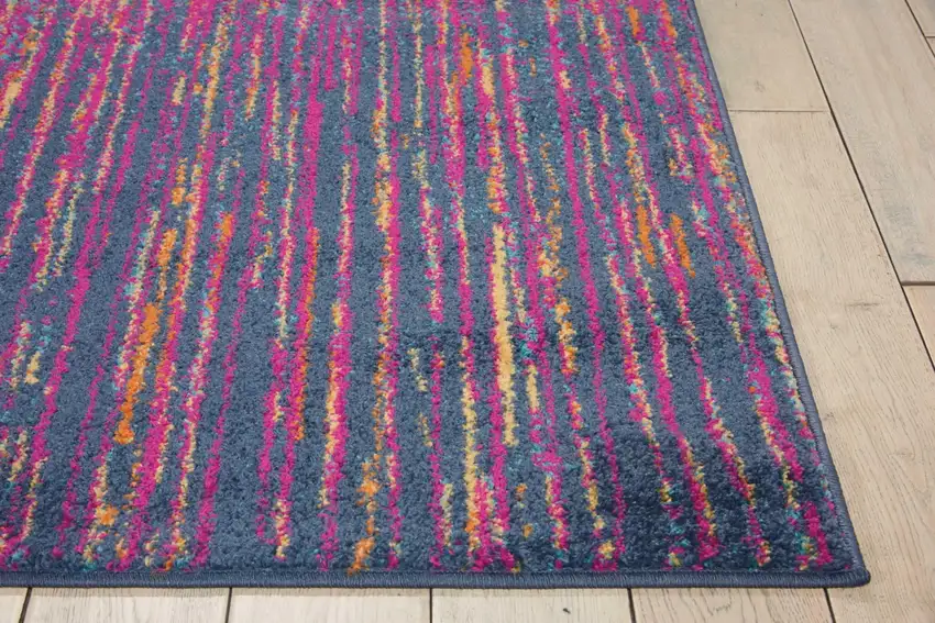Blue And Orange Abstract Area Rug Photo 8