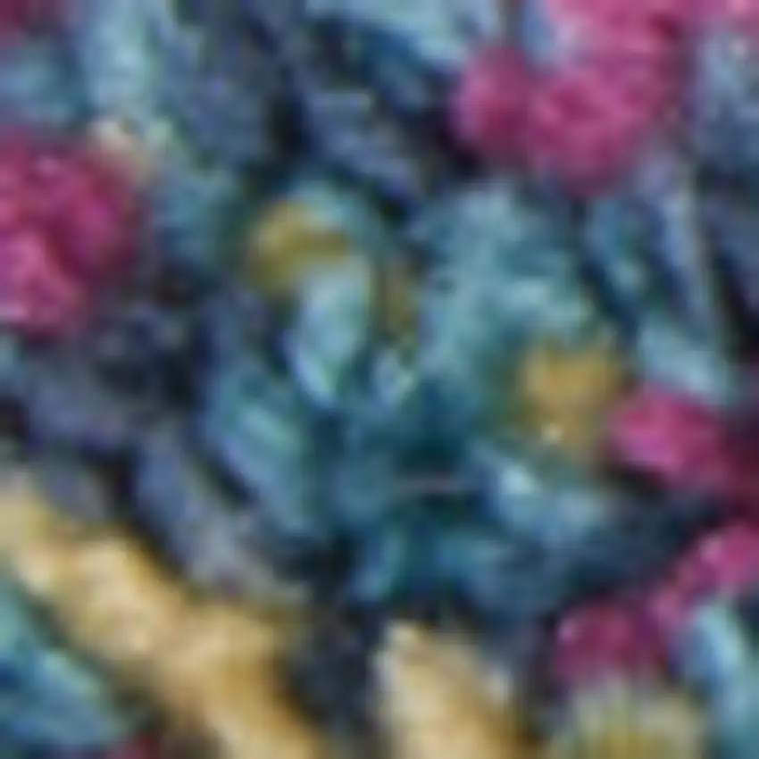6' Blue And Orange Abstract Runner Rug Photo 3