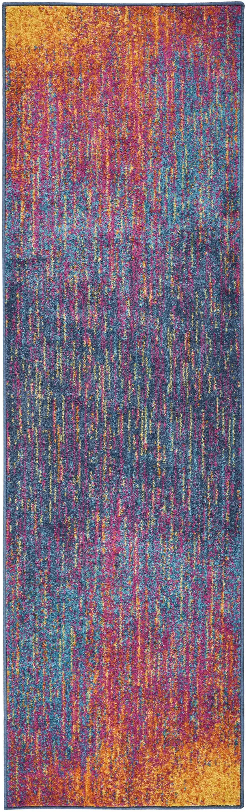 Rainbow Abstract Striations Runner Rug Photo 6