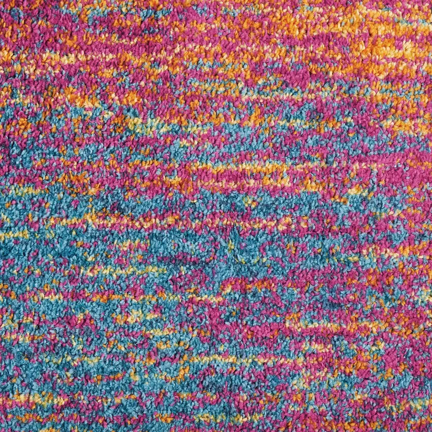 8' Blue And Orange Abstract Runner Rug Photo 4