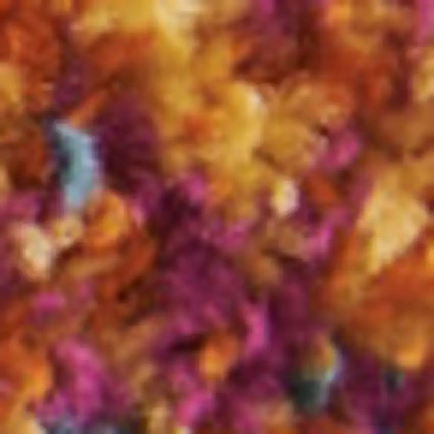 8' Blue And Orange Abstract Runner Rug Photo 4