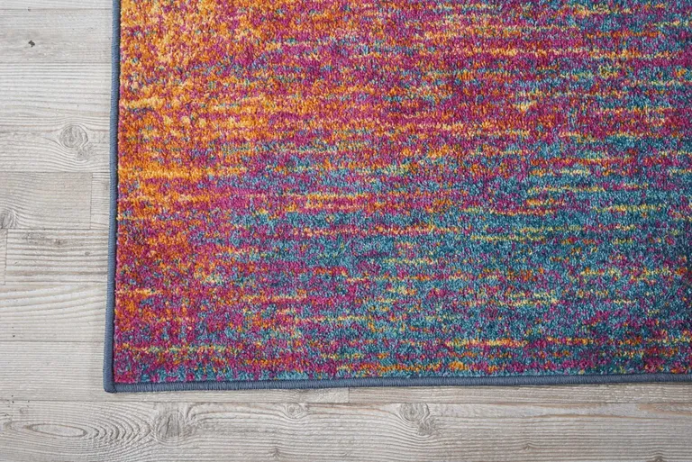 Rainbow Abstract Striations Runner Rug Photo 2