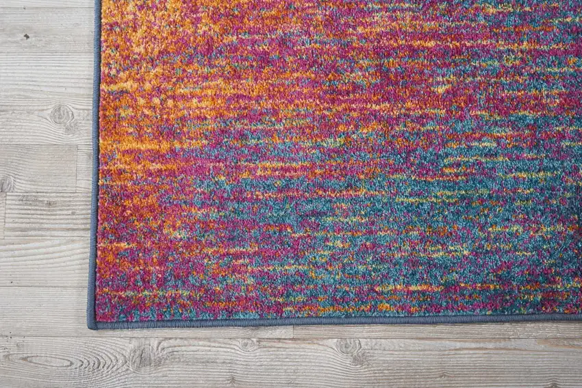 Rainbow Abstract Striations Runner Rug Photo 2