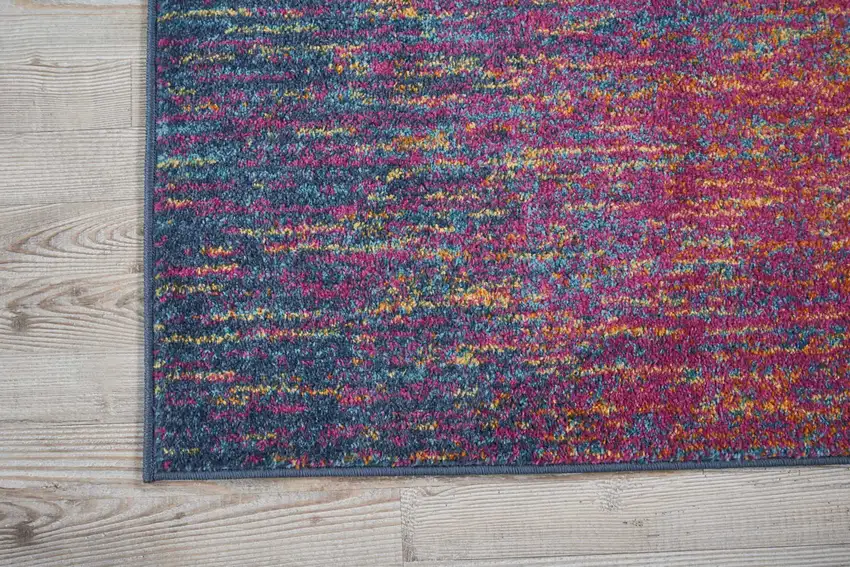 Blue And Orange Abstract Area Rug Photo 5