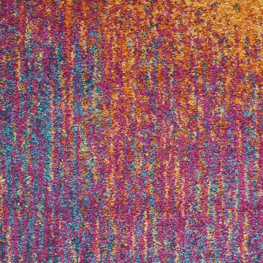 Blue And Orange Abstract Area Rug Photo 5