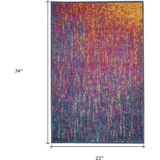 Blue And Orange Abstract Area Rug Photo 7