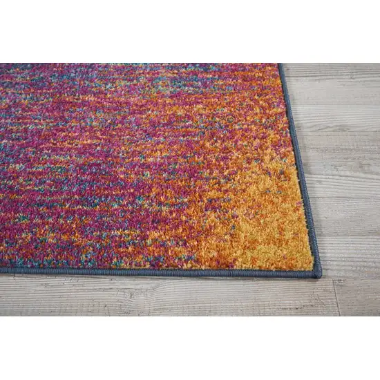 Blue And Orange Abstract Area Rug Photo 8