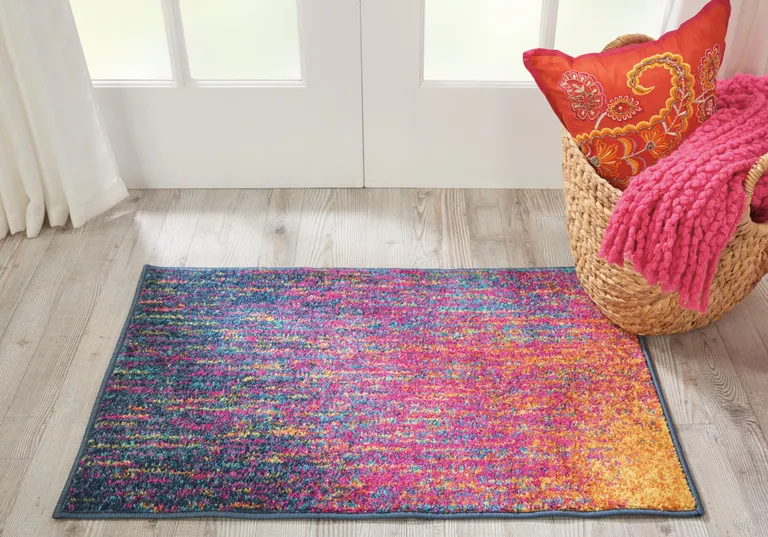 Rainbow Abstract Striations Scatter Rug Photo 4