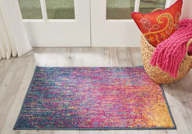 Rainbow Abstract Striations Scatter Rug Photo 5