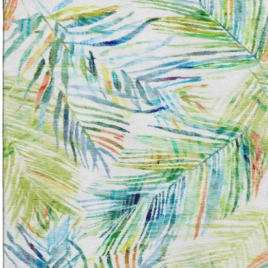 Rainbow And Ivory Geometric Washable Area Rug With UV Protection Photo 5