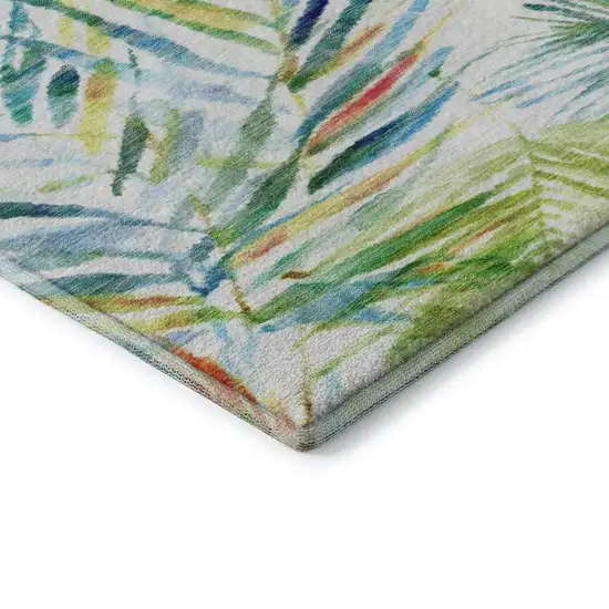 Rainbow And Ivory Geometric Washable Area Rug With UV Protection Photo 9