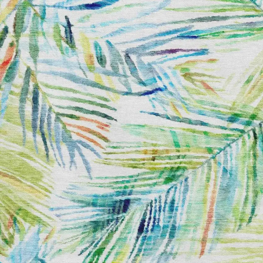 Rainbow And Ivory Geometric Washable Area Rug With UV Protection Photo 4