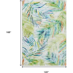 Photo of Rainbow And Ivory Geometric Washable Area Rug With UV Protection