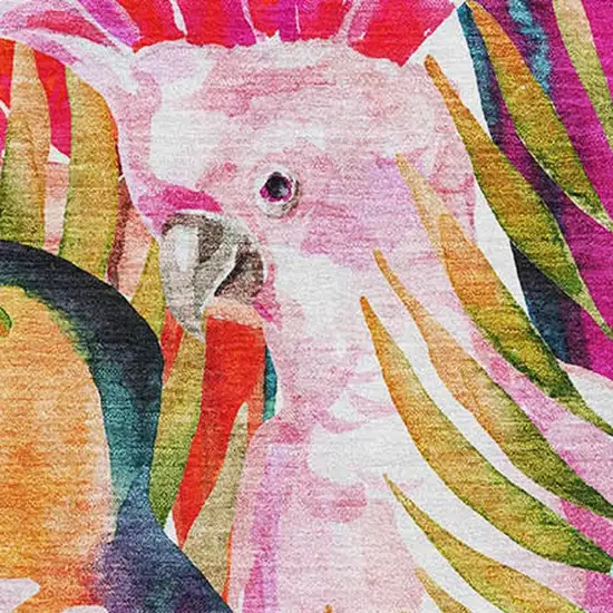 Rainbow And Ivory Geometric Washable Area Rug With UV Protection Photo 4