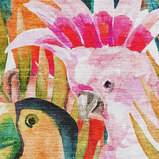 Rainbow And Ivory Geometric Washable Area Rug With UV Protection Photo 4