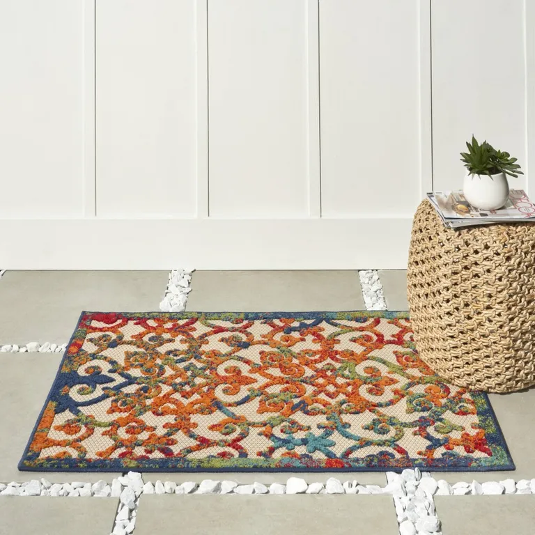 Rainbow Colored Indoor Outdoor Area Rug Photo 1