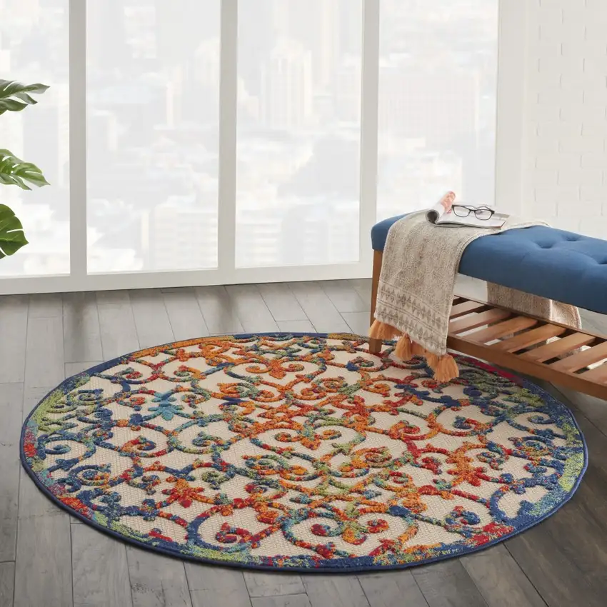 Rainbow Colored Indoor Outdoor Area Rug Photo 8