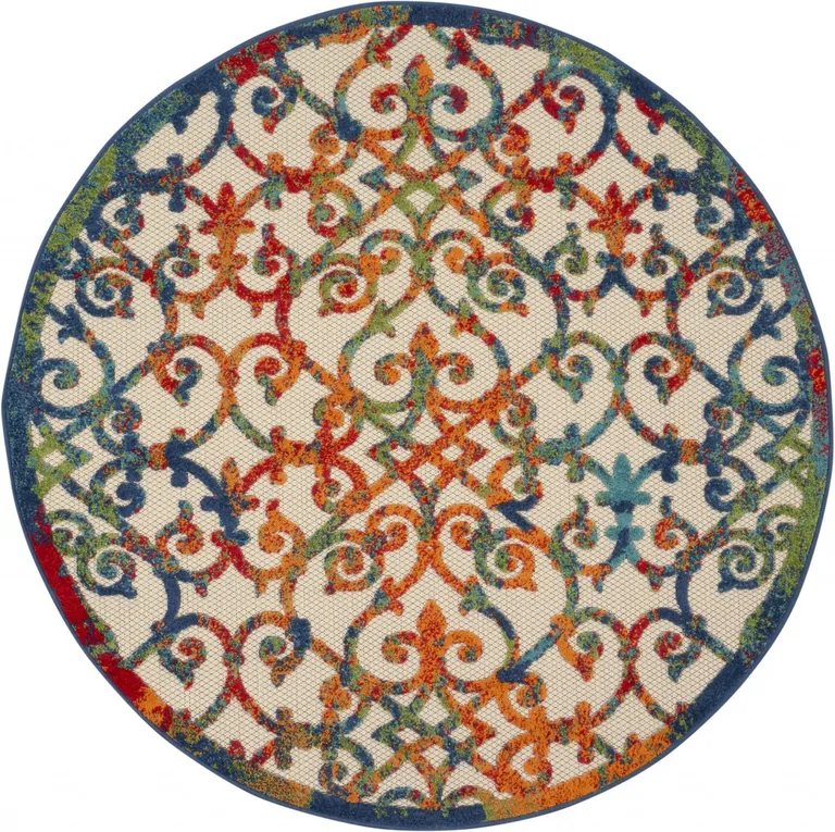 Rainbow Colored Indoor Outdoor Area Rug Photo 1