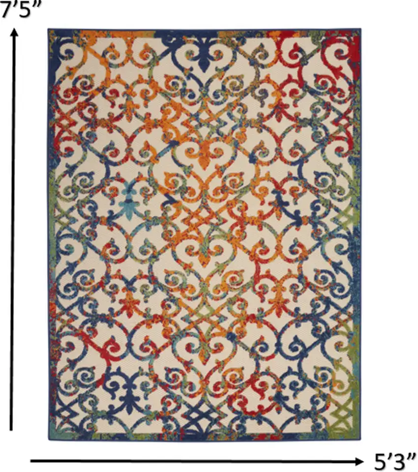 Rainbow Colored Indoor Outdoor Area Rug Photo 5