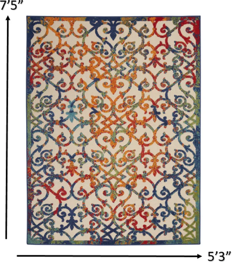 Rainbow Colored Indoor Outdoor Area Rug Photo 5