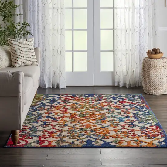Rainbow Colored Indoor Outdoor Area Rug Photo 6