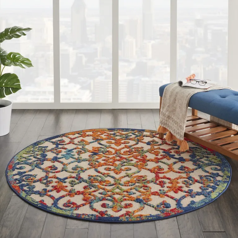 Rainbow Colored Indoor Outdoor Area Rug Photo 4
