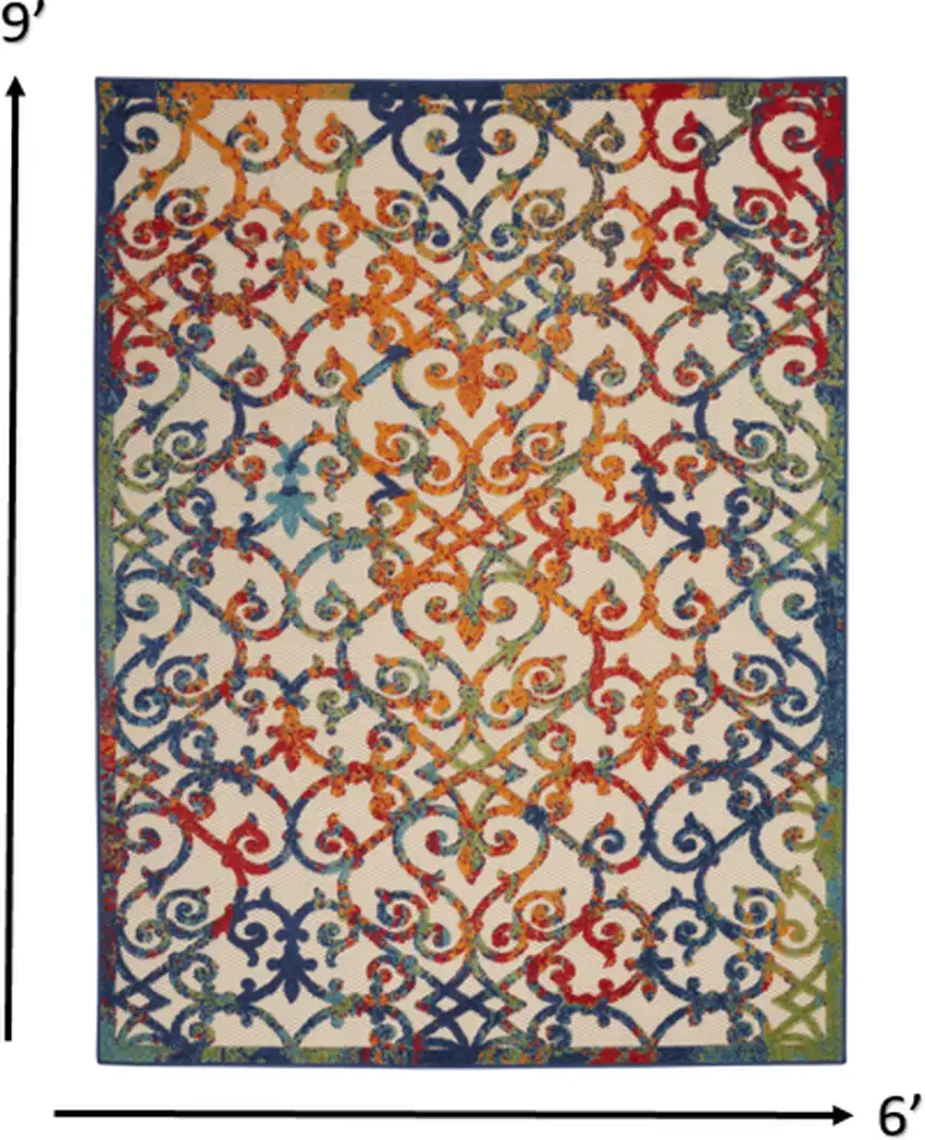 Rainbow Colored Indoor Outdoor Area Rug Photo 6
