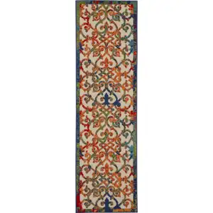 Photo of Rainbow Colored Indoor Outdoor Runner Rug