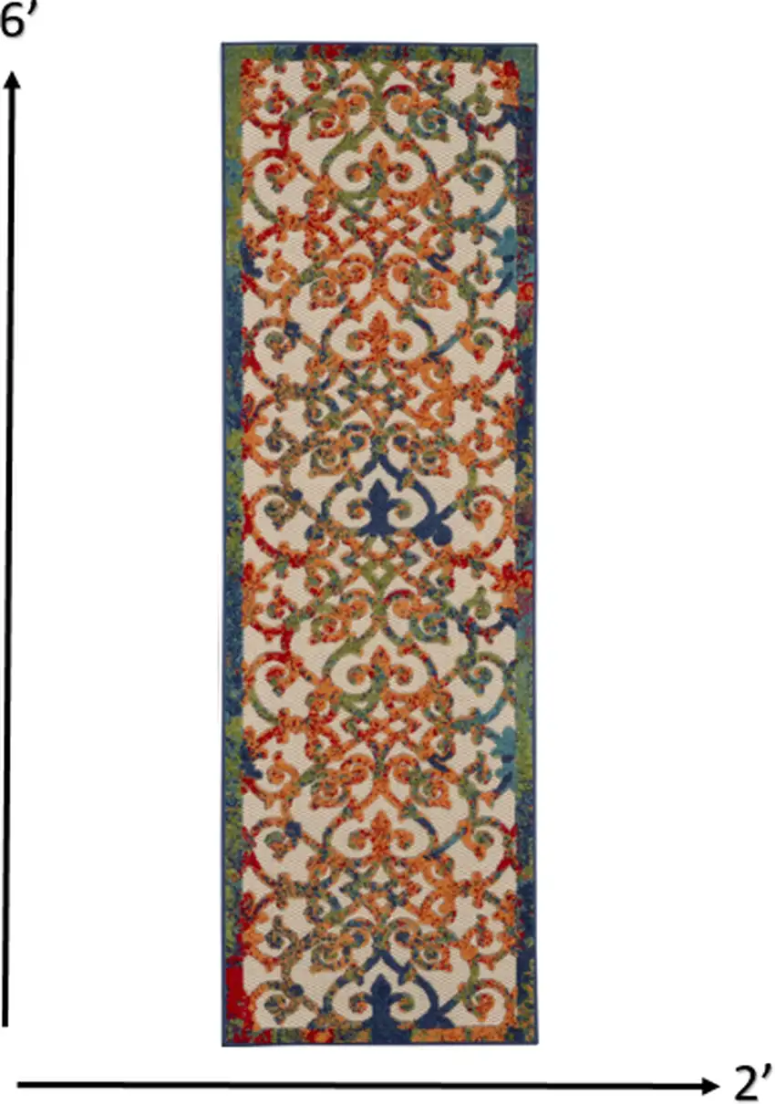 Rainbow Colored Indoor Outdoor Runner Rug Photo 4