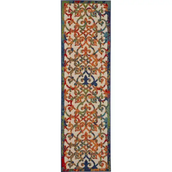 Rainbow Colored Indoor Outdoor Runner Rug Photo 1