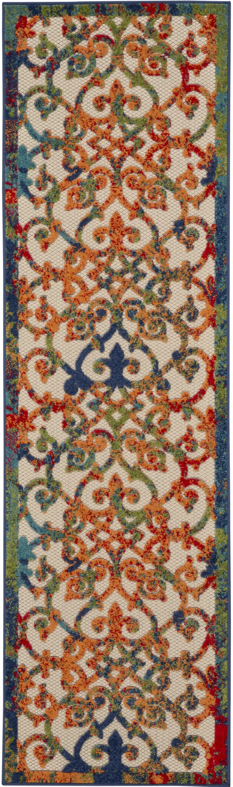 Rainbow Colored Indoor Outdoor Runner Rug Photo 4