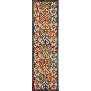 Photo of Rainbow Colored Indoor Outdoor Runner Rug