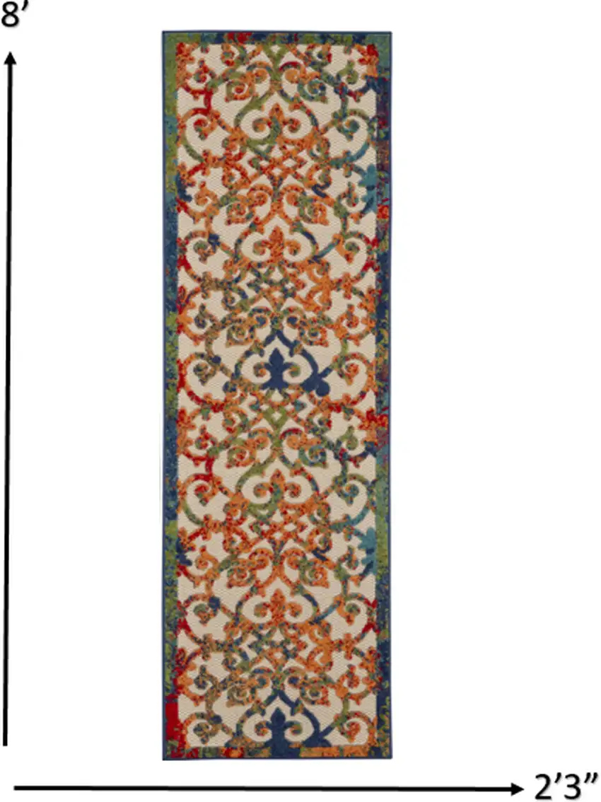 Rainbow Colored Indoor Outdoor Runner Rug Photo 4