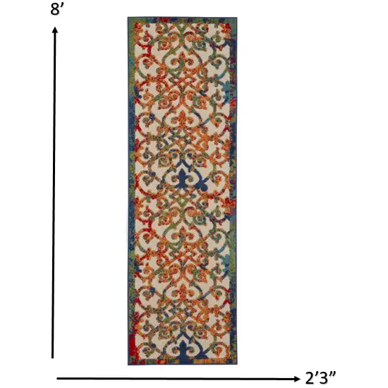 Rainbow Colored Indoor Outdoor Runner Rug Photo 4