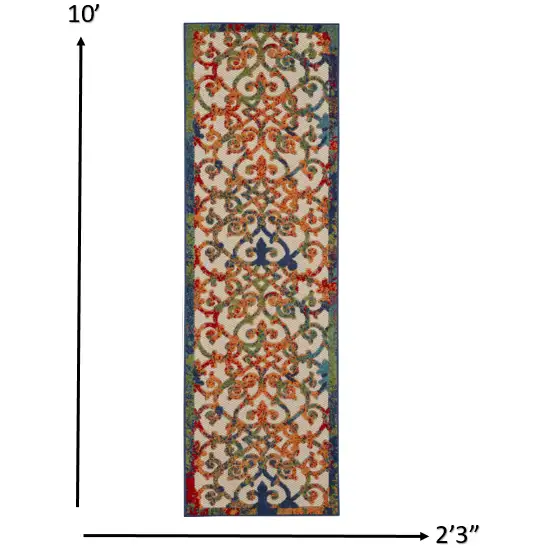 Rainbow Colored Indoor Outdoor Runner Rug Photo 4