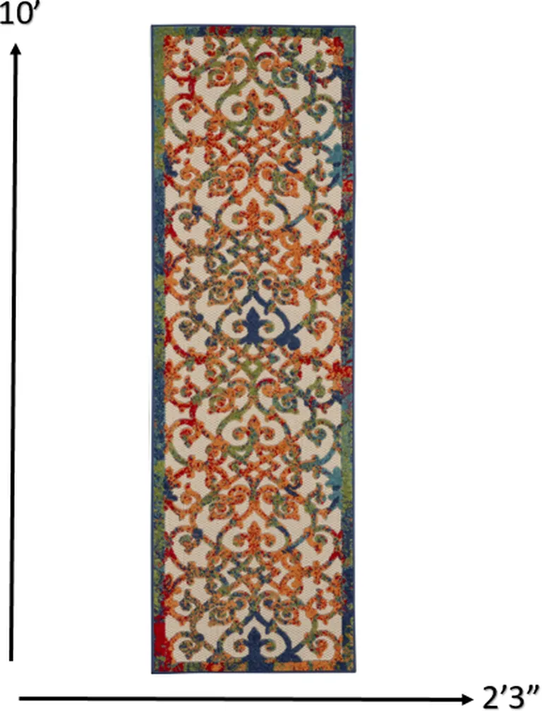Rainbow Colored Indoor Outdoor Runner Rug Photo 4